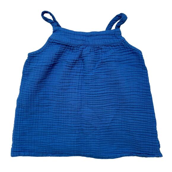 PRIMARY Cotton Gauze Tank Top in Light Blue Size 6-7 Kids Lightweight Summer - Picture 1 of 3